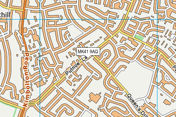 MK41 9AQ map - OS VectorMap District (Ordnance Survey)