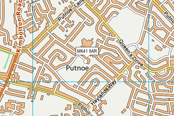 MK41 9AR map - OS VectorMap District (Ordnance Survey)