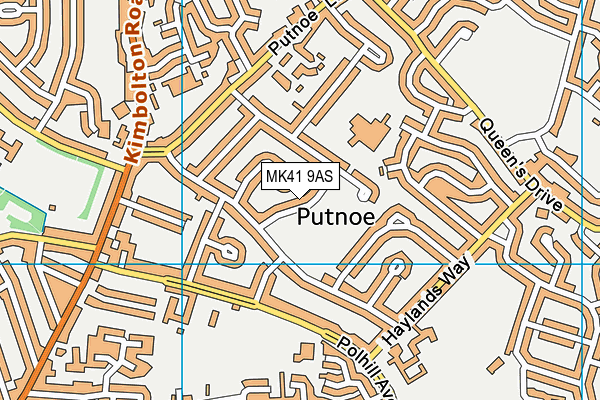 MK41 9AS map - OS VectorMap District (Ordnance Survey)