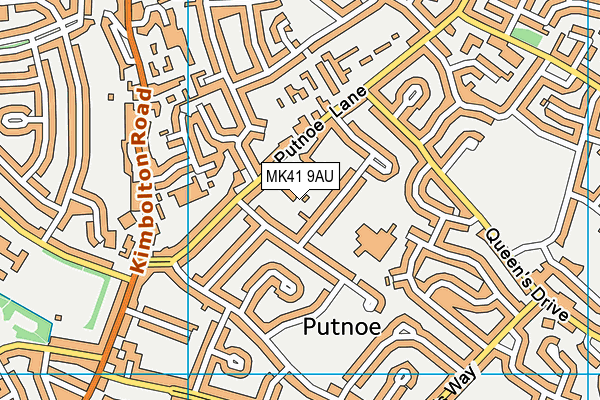 MK41 9AU map - OS VectorMap District (Ordnance Survey)