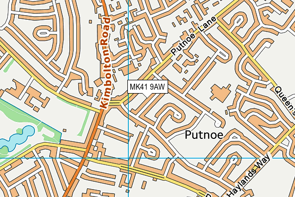 MK41 9AW map - OS VectorMap District (Ordnance Survey)