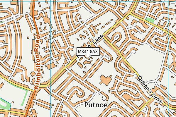 MK41 9AX map - OS VectorMap District (Ordnance Survey)