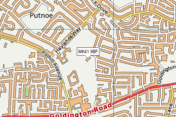 MK41 9BF map - OS VectorMap District (Ordnance Survey)