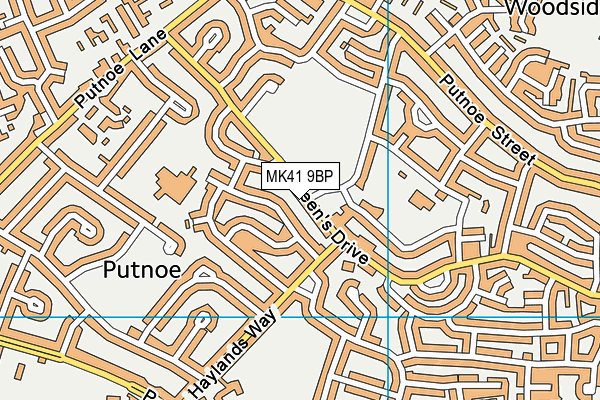 MK41 9BP map - OS VectorMap District (Ordnance Survey)