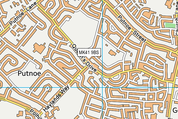 MK41 9BS map - OS VectorMap District (Ordnance Survey)