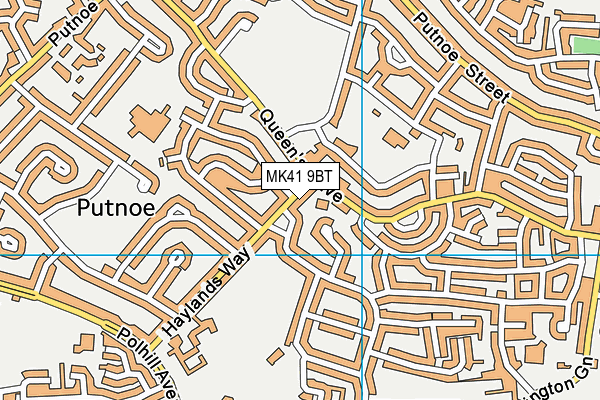 MK41 9BT map - OS VectorMap District (Ordnance Survey)