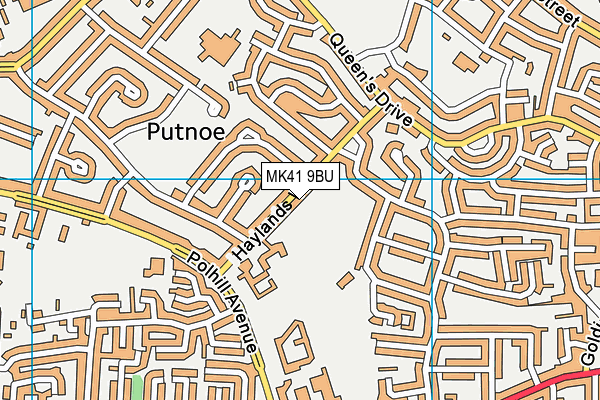 MK41 9BU map - OS VectorMap District (Ordnance Survey)