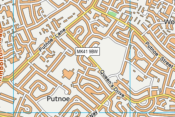 MK41 9BW map - OS VectorMap District (Ordnance Survey)