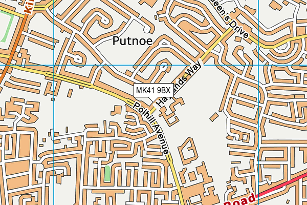 MK41 9BX map - OS VectorMap District (Ordnance Survey)