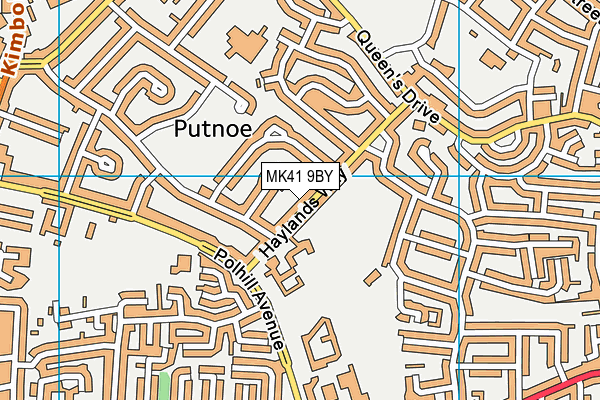 MK41 9BY map - OS VectorMap District (Ordnance Survey)