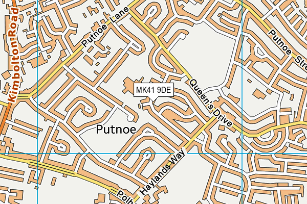 MK41 9DE map - OS VectorMap District (Ordnance Survey)