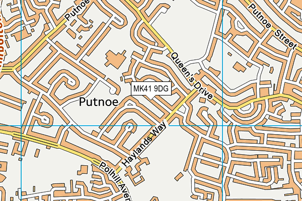 MK41 9DG map - OS VectorMap District (Ordnance Survey)