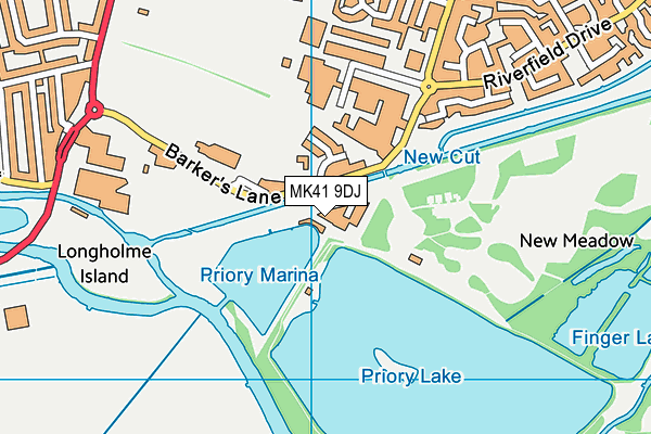 MK41 9DJ map - OS VectorMap District (Ordnance Survey)