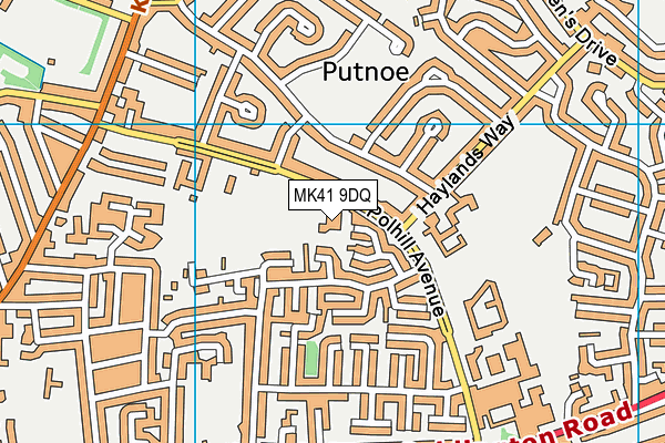 MK41 9DQ map - OS VectorMap District (Ordnance Survey)