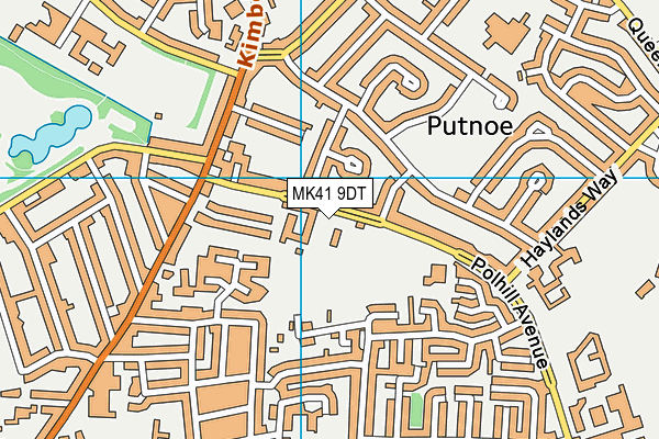 MK41 9DT map - OS VectorMap District (Ordnance Survey)