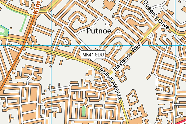 MK41 9DU map - OS VectorMap District (Ordnance Survey)