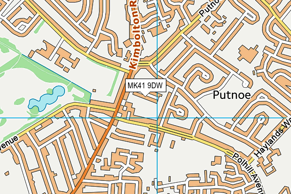 MK41 9DW map - OS VectorMap District (Ordnance Survey)