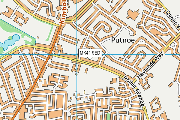 MK41 9ED map - OS VectorMap District (Ordnance Survey)