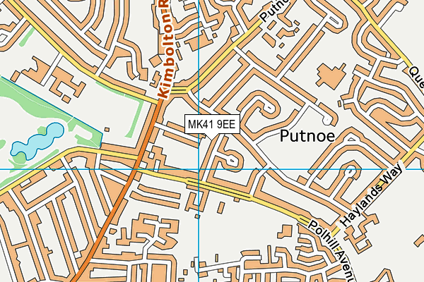 MK41 9EE map - OS VectorMap District (Ordnance Survey)