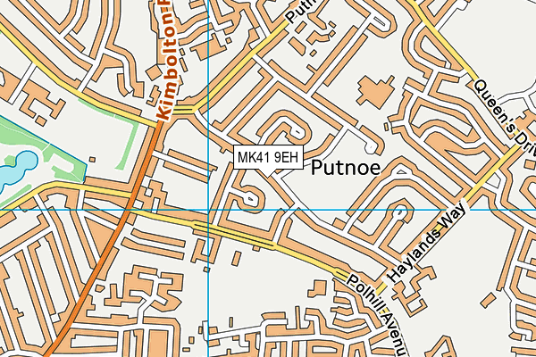 MK41 9EH map - OS VectorMap District (Ordnance Survey)