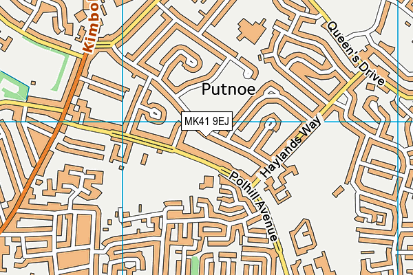 MK41 9EJ map - OS VectorMap District (Ordnance Survey)