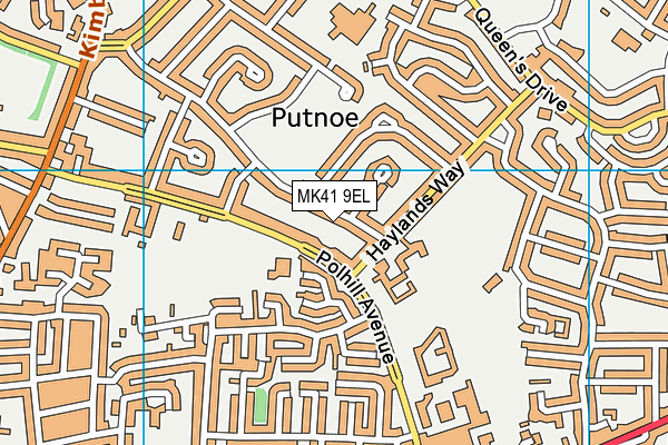 MK41 9EL map - OS VectorMap District (Ordnance Survey)