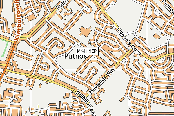 MK41 9EP map - OS VectorMap District (Ordnance Survey)