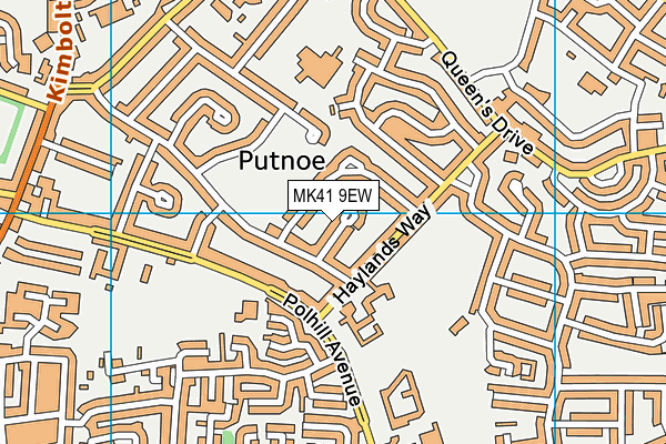 MK41 9EW map - OS VectorMap District (Ordnance Survey)