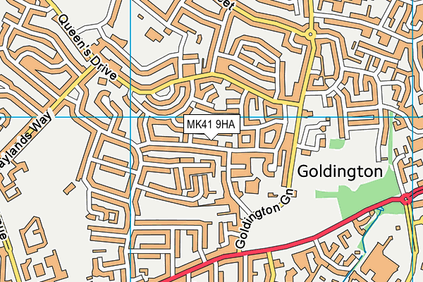 MK41 9HA map - OS VectorMap District (Ordnance Survey)