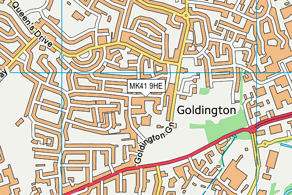 MK41 9HE map - OS VectorMap District (Ordnance Survey)