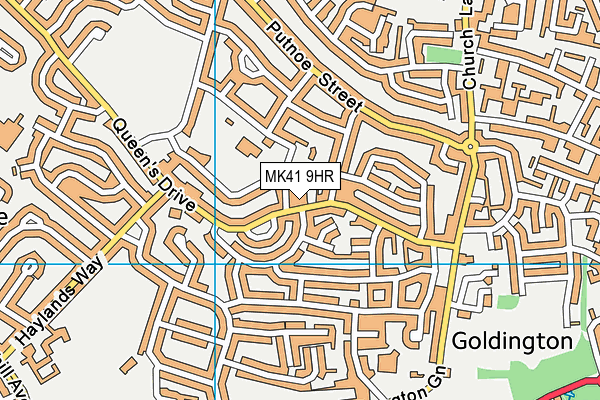 MK41 9HR map - OS VectorMap District (Ordnance Survey)