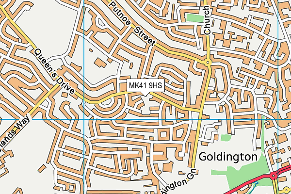 MK41 9HS map - OS VectorMap District (Ordnance Survey)