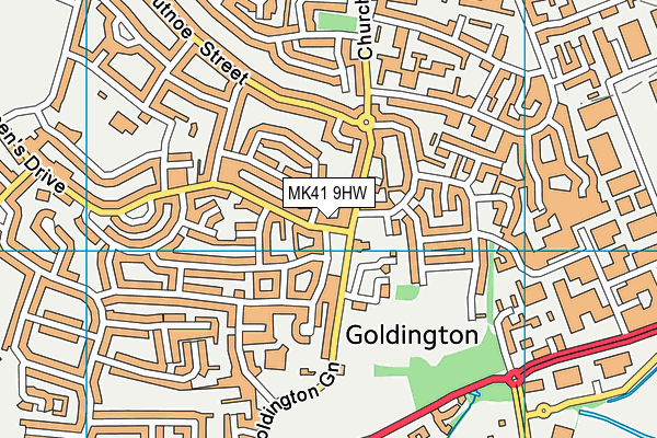 MK41 9HW map - OS VectorMap District (Ordnance Survey)