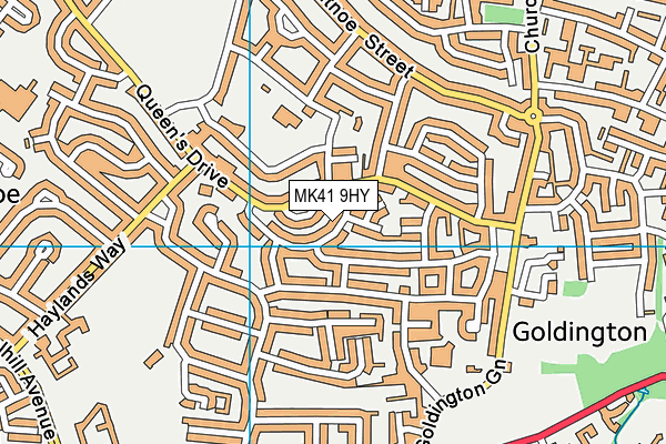 MK41 9HY map - OS VectorMap District (Ordnance Survey)