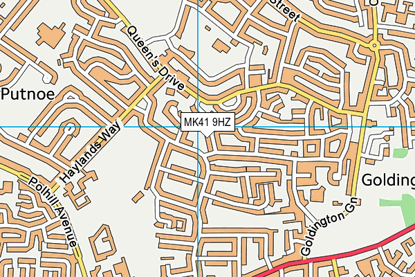 MK41 9HZ map - OS VectorMap District (Ordnance Survey)