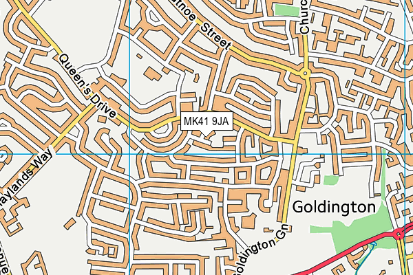 MK41 9JA map - OS VectorMap District (Ordnance Survey)