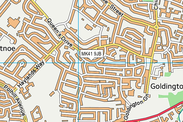 MK41 9JB map - OS VectorMap District (Ordnance Survey)