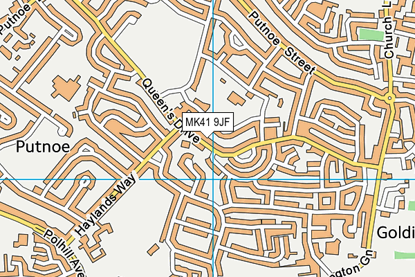 MK41 9JF map - OS VectorMap District (Ordnance Survey)