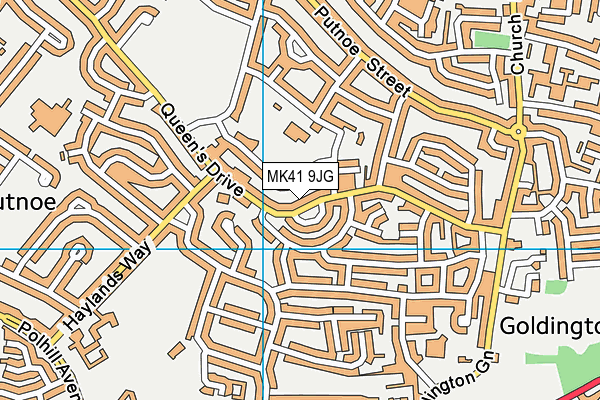 MK41 9JG map - OS VectorMap District (Ordnance Survey)