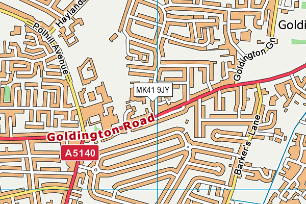 MK41 9JY map - OS VectorMap District (Ordnance Survey)