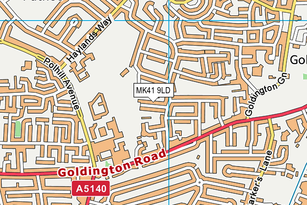 MK41 9LD map - OS VectorMap District (Ordnance Survey)