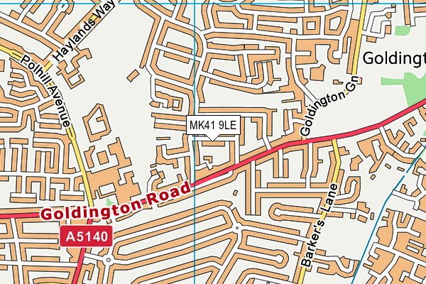 MK41 9LE map - OS VectorMap District (Ordnance Survey)