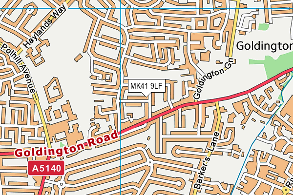 MK41 9LF map - OS VectorMap District (Ordnance Survey)