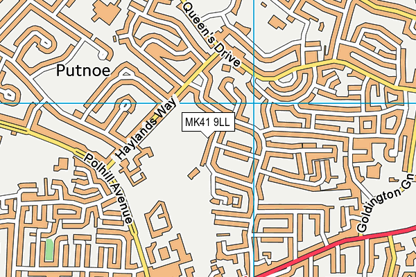 MK41 9LL map - OS VectorMap District (Ordnance Survey)