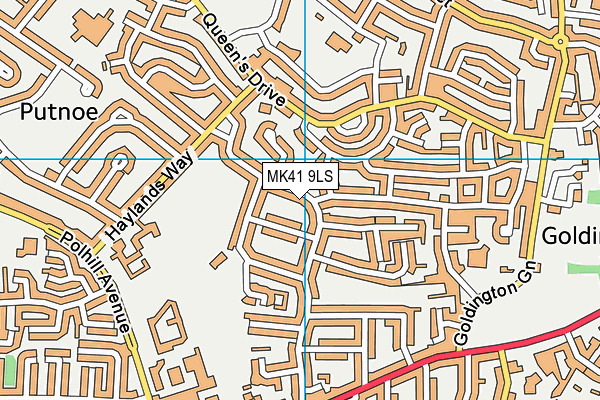 MK41 9LS map - OS VectorMap District (Ordnance Survey)