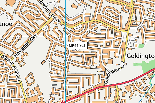 MK41 9LT map - OS VectorMap District (Ordnance Survey)