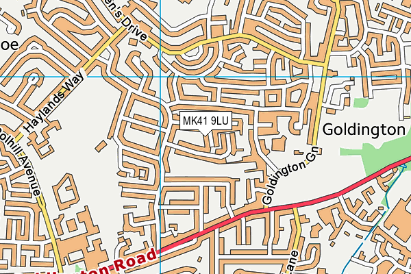 MK41 9LU map - OS VectorMap District (Ordnance Survey)