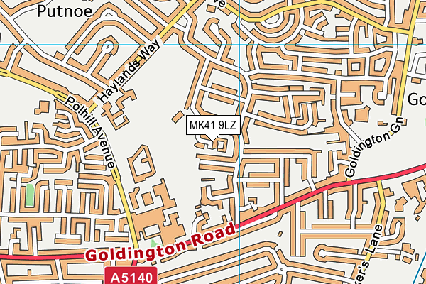 MK41 9LZ map - OS VectorMap District (Ordnance Survey)