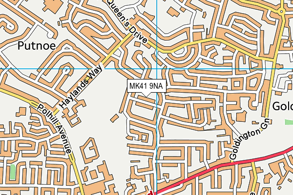 MK41 9NA map - OS VectorMap District (Ordnance Survey)