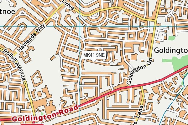 MK41 9NE map - OS VectorMap District (Ordnance Survey)